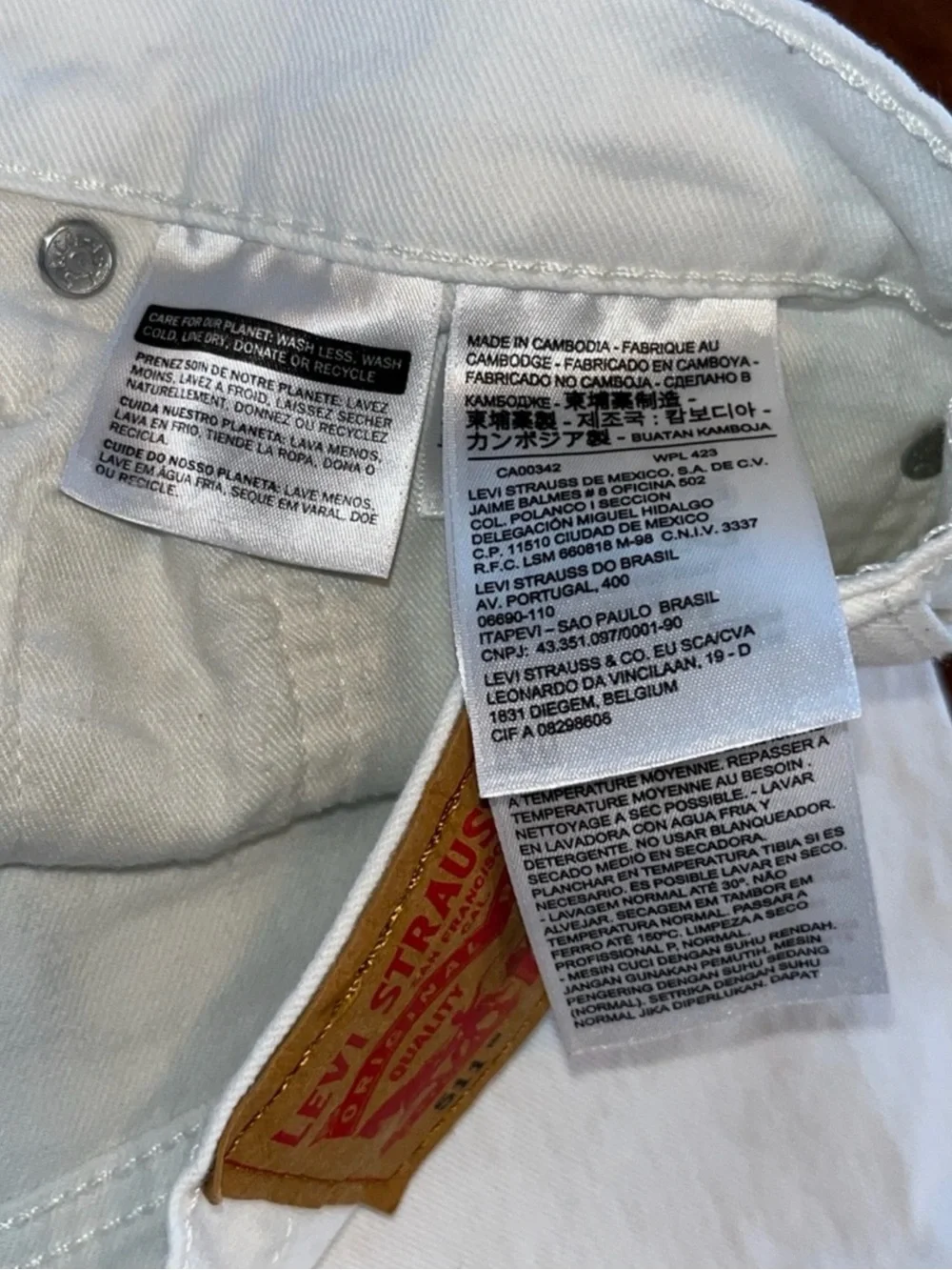 Levi's 511 White Slim Fit Men's Jeans in 34x34